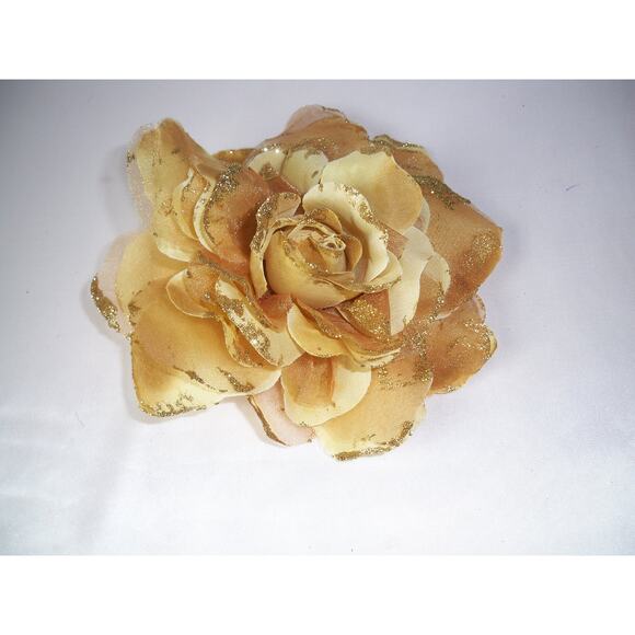 Gold flower hair clip, flower headpiece  flower hair clip hairpiece - Picture 2 of 5